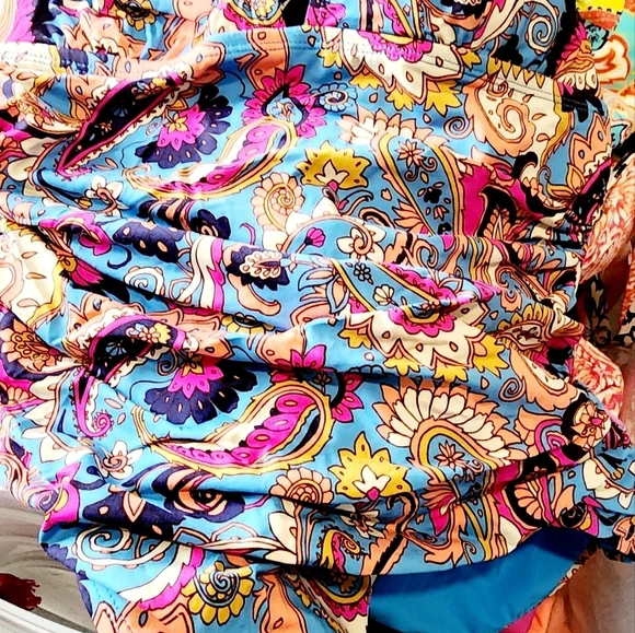 Lucky Brand Poolside Charm Women's Multicolor Paisley OnePiece Swimsuit NWT MED - Picture 5 of 5